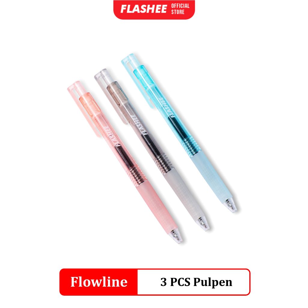 

Flashee Paket Pulpen Isi 3 Pcs Pulpen Gel 0.5mm Pena Tulis Bollpen Mekanik School