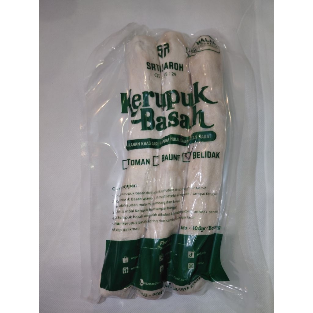 

Kerupuk Basah isi tengah ikan toman