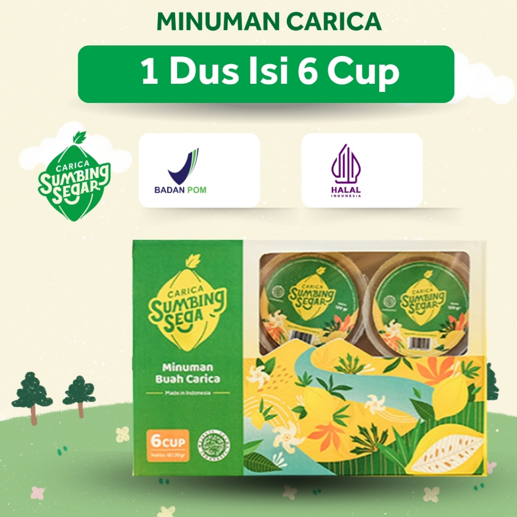 

Carica Khas Dieng Sumbing Segar Kemasan Dus isi 6 Cup BPOM MD