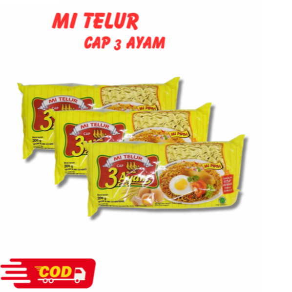 

Mie Telur cap 3 Ayam 1 bks - Mi Telur Cap 3 Ayam