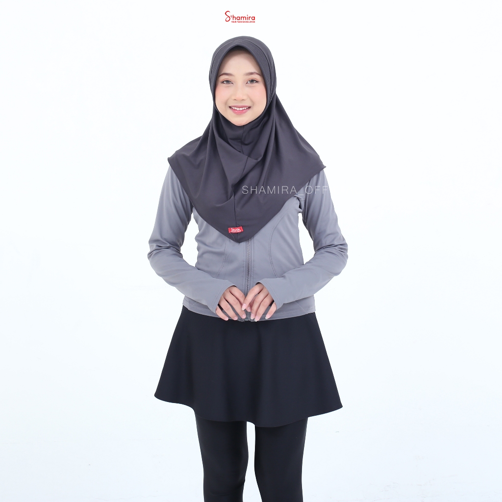 SHAMIRA - Hijab Instan Sporty Olahraga Senam Futsal Bulutangkis Bahan Jersey Premium By Shamira Offi