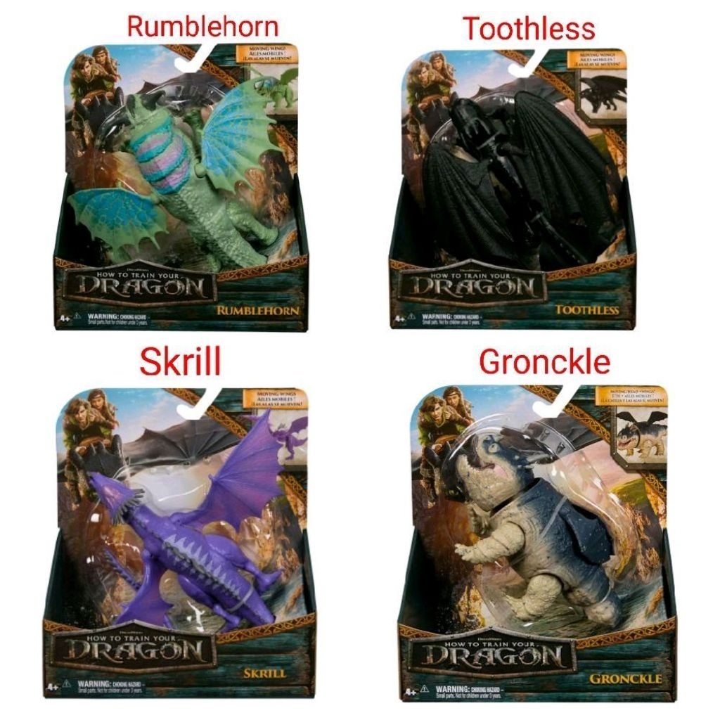 Dreamworks Dragon, How To Train Your Dragons Moving Wings Figure Toothless or Rumblehorn or Skrill O