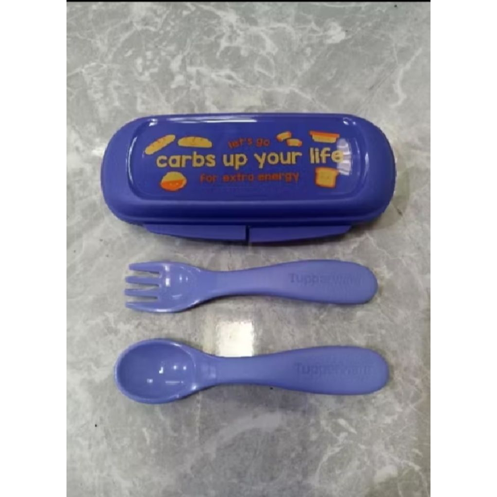 FEEDING CUTLERY SET FORK N SPOON TUPPERWARE / SENDOK BAYI / SENDOK TUPPERWARE.