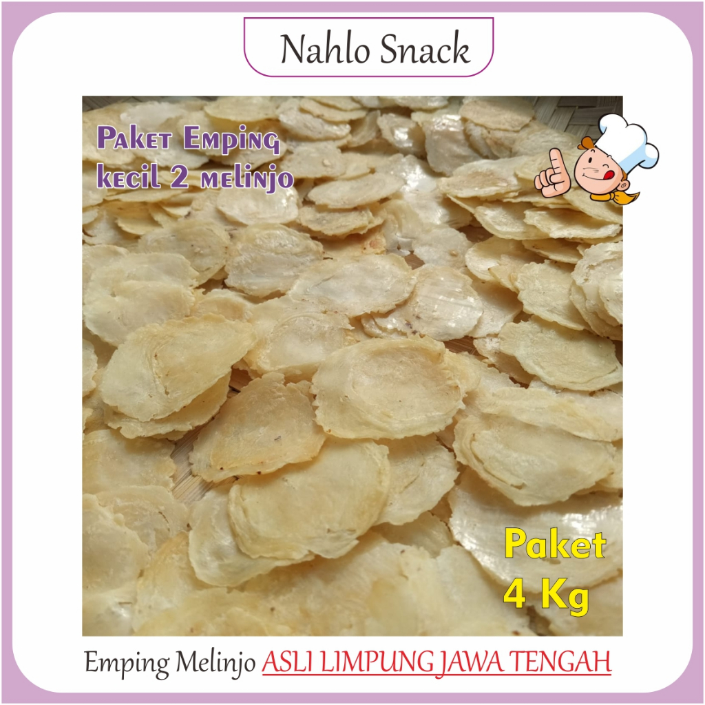 

Emping melinjo Asli Limpung 1 biji melinjo PAKET 4KG