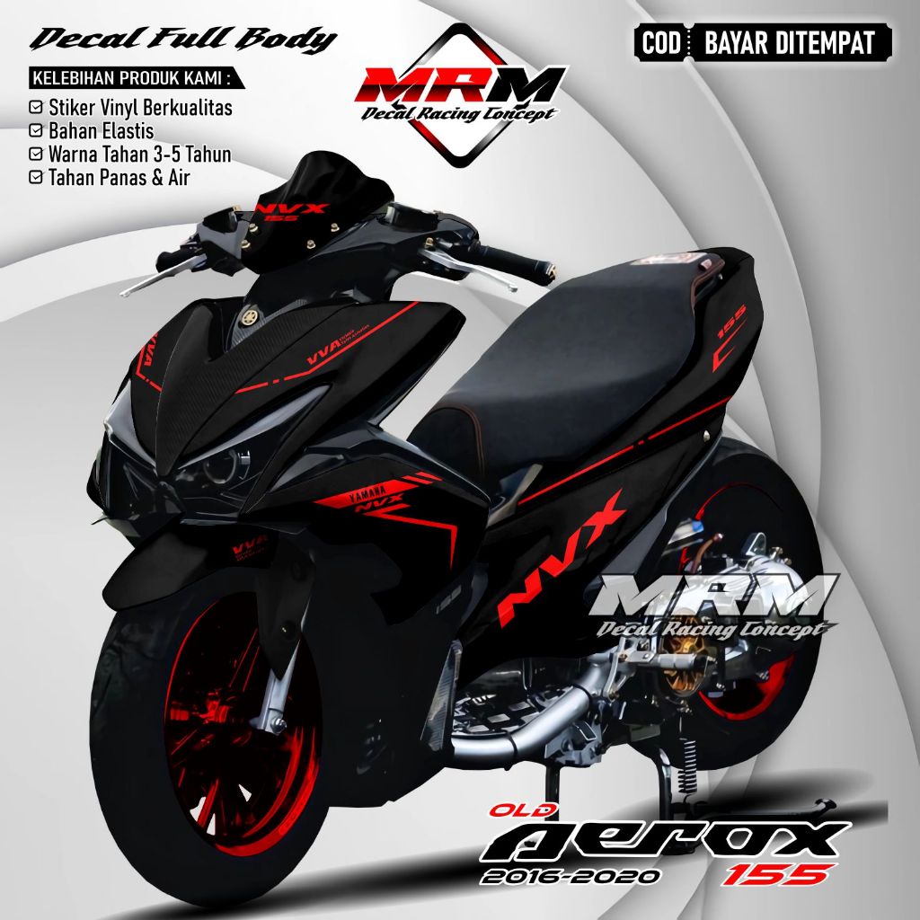 Decal Stiker Fullbody Decal Aerox Old 155 Motif Polos MYS11204 / Decal Aerox Old VVA Full Body