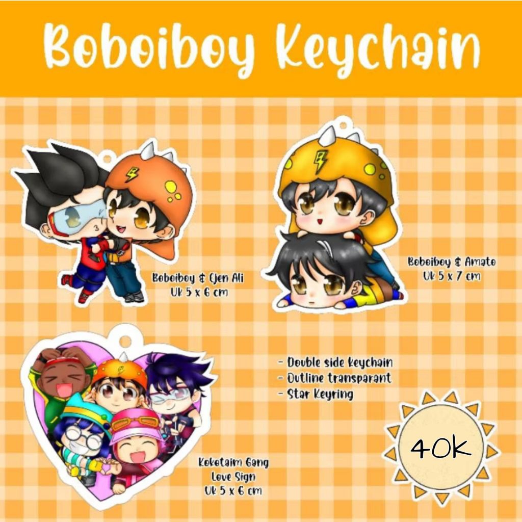 BOBOIBOY MECHAMATO EJEN ALI KEYCHAIN || Gantungan Kunci Boboiboy with Ejen Ali and Mechamato|| Boboi