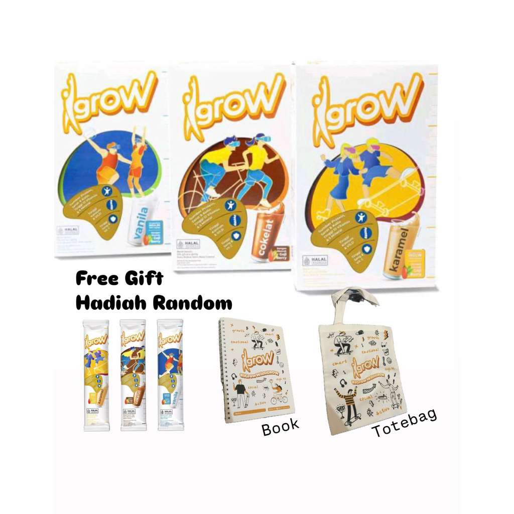 

Susu Igrow Susu tinggi anak 240g 5sachet vanila|caramel|coklat