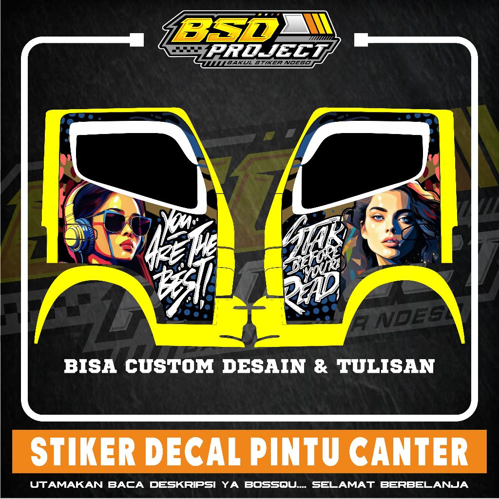 DECAL BLOK PINTU CANTER STIKER DECAL PRINTING PINTU TRUK CANTER DYNA RAGASA BISA CUSTOM