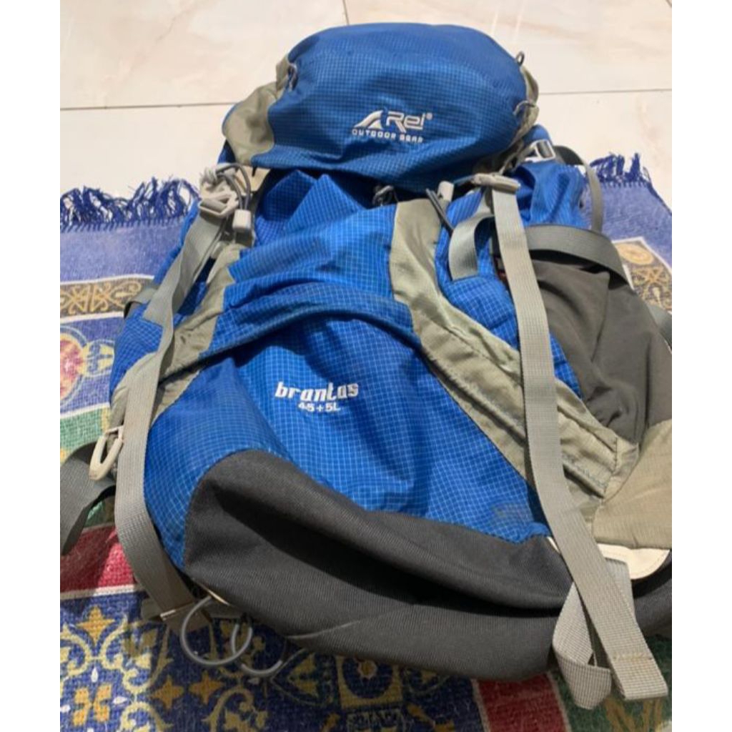 tas gunung keril carier rei brantas 45l + 5l ready stok
