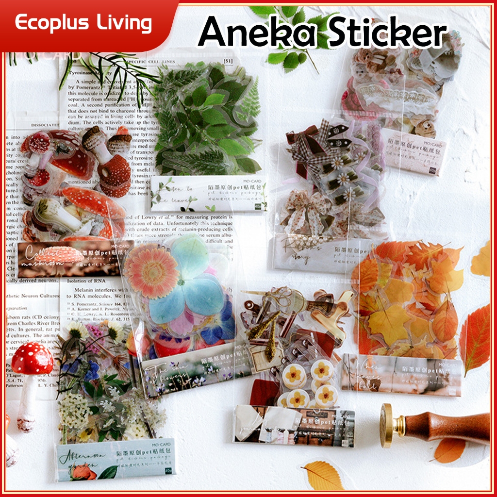 

Aneka Stiker Transparan 40pcs Motif Jamur Bunga Tools Knit Ribbon Flower DIY Dekorasi Tahan Air Menghias Kado Ulangtahun