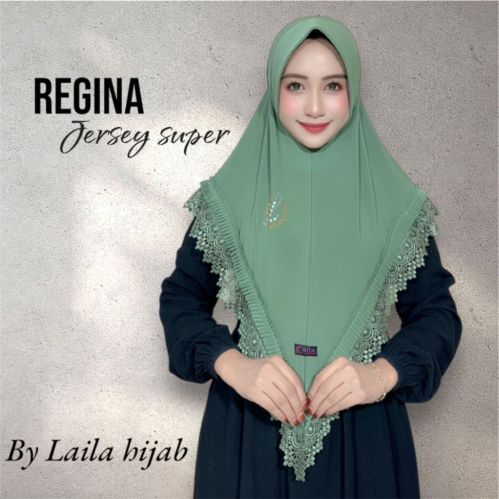 Jilbab instan Regina renda cantik by Laila hijab wanita muslim dewasa