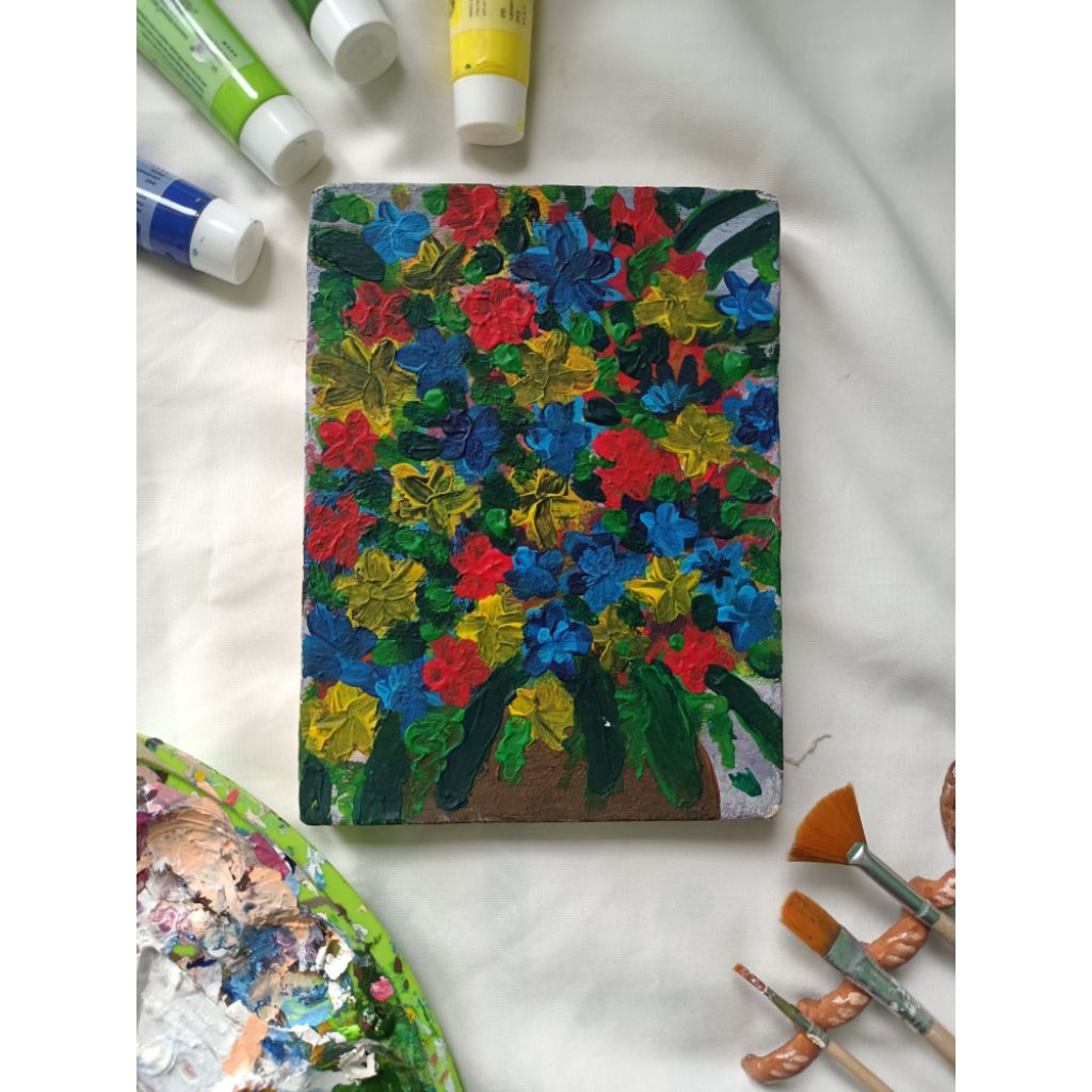 

Lukisan kanvas 15x20cm , lukisan cat akrilik handmade asli lukisan kanvas