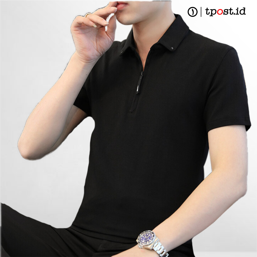 Tpos.id Kaos Kerah Pria Dewasa Kaos Distro Lengan Pendek Bahan Katun Kaos Pria Dewasa