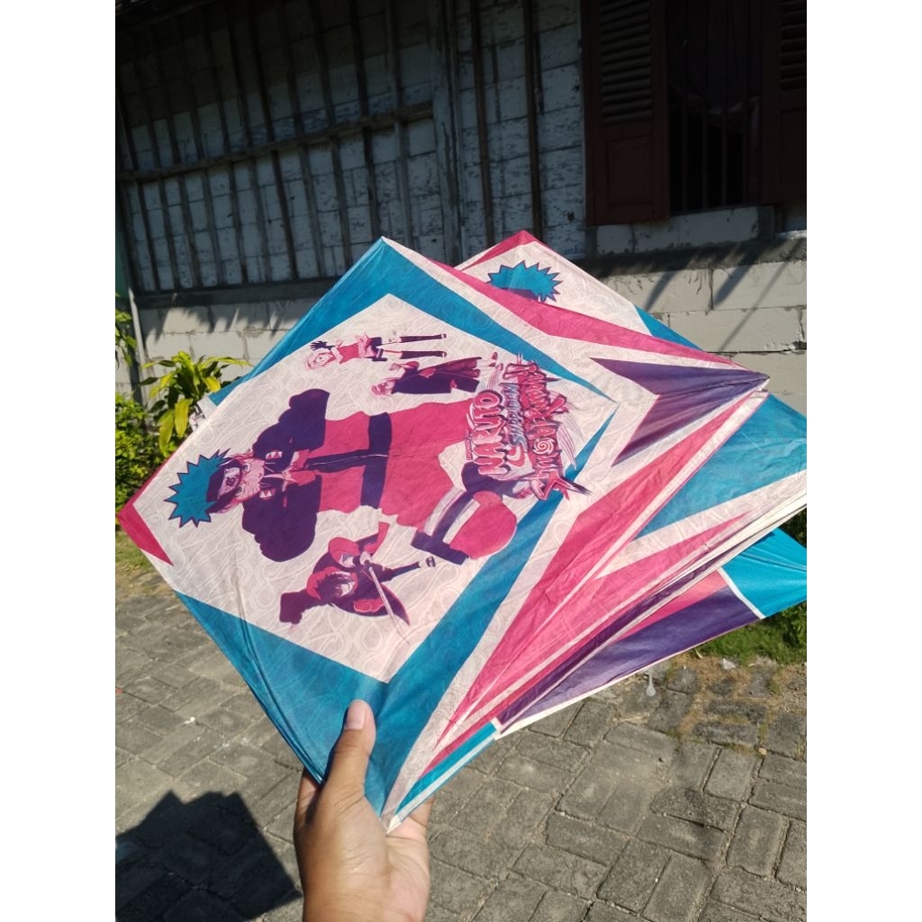 Layangan Gambar Anime Naruto – Model Kotak Warna-warni