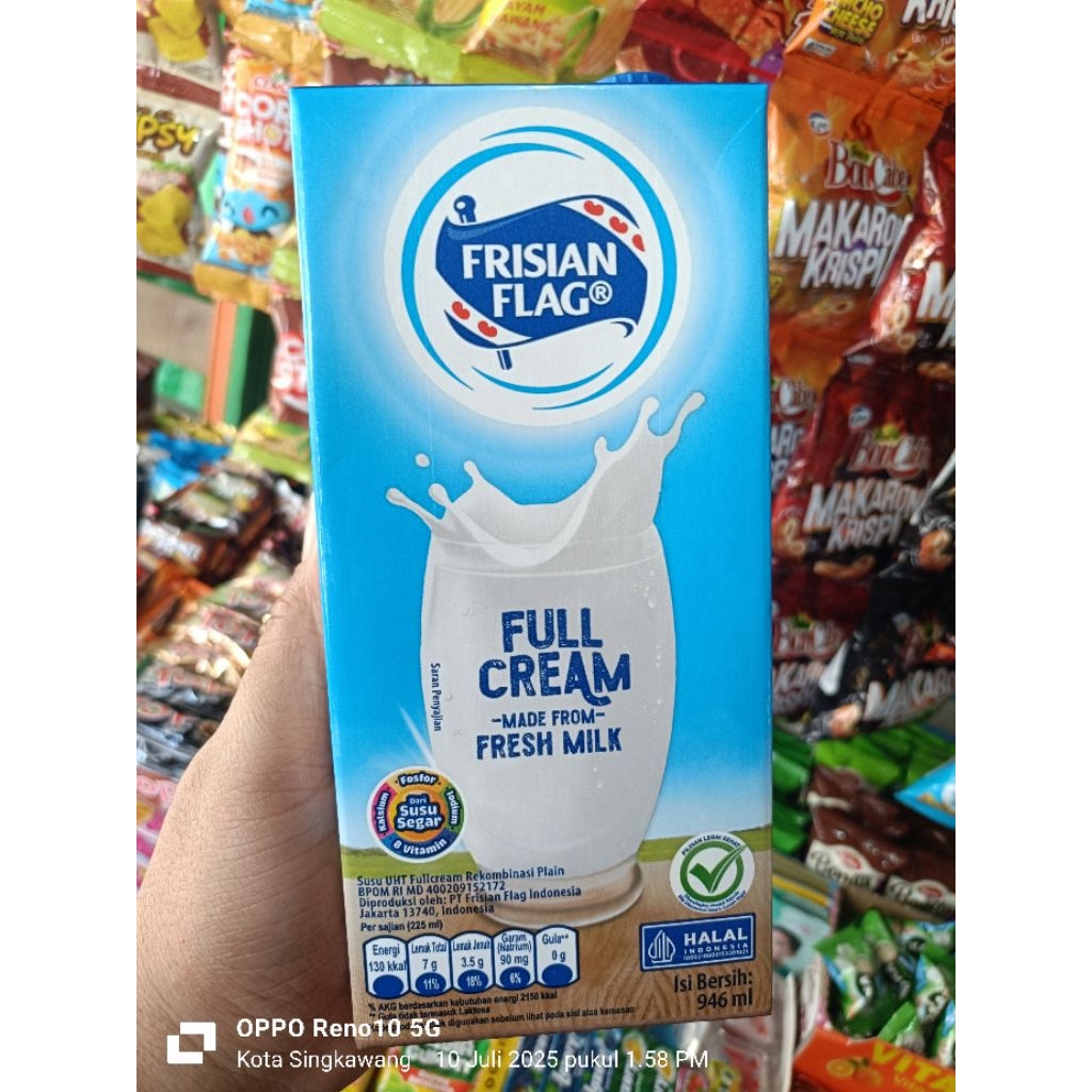 

Susu uht fullcream 946ml/Frisian flag full cream/Susu segar/Susu kemasan