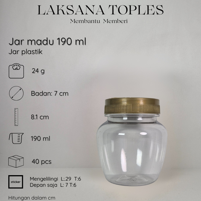 40 PCS | 1 BAL TOPLES MADU 190 ML / TOPLES PLASTIK SAMBAL 190ML