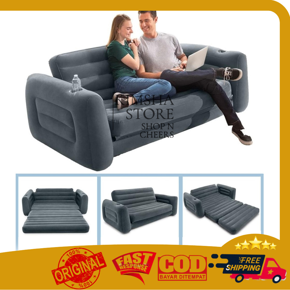 Intex Sofa Bed Pull Out 2 in 1 Sofa Angin Lipat Matras Tidur Santai Relaksasi Kursi Kasur Udara Air 