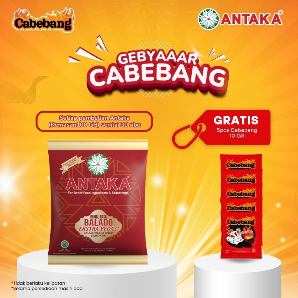 

BUMBU TABUR / BUMBU SERBAGUNA ANTAKA PREMIUM 100g : Rasa BALADO EXTRA PEDAS