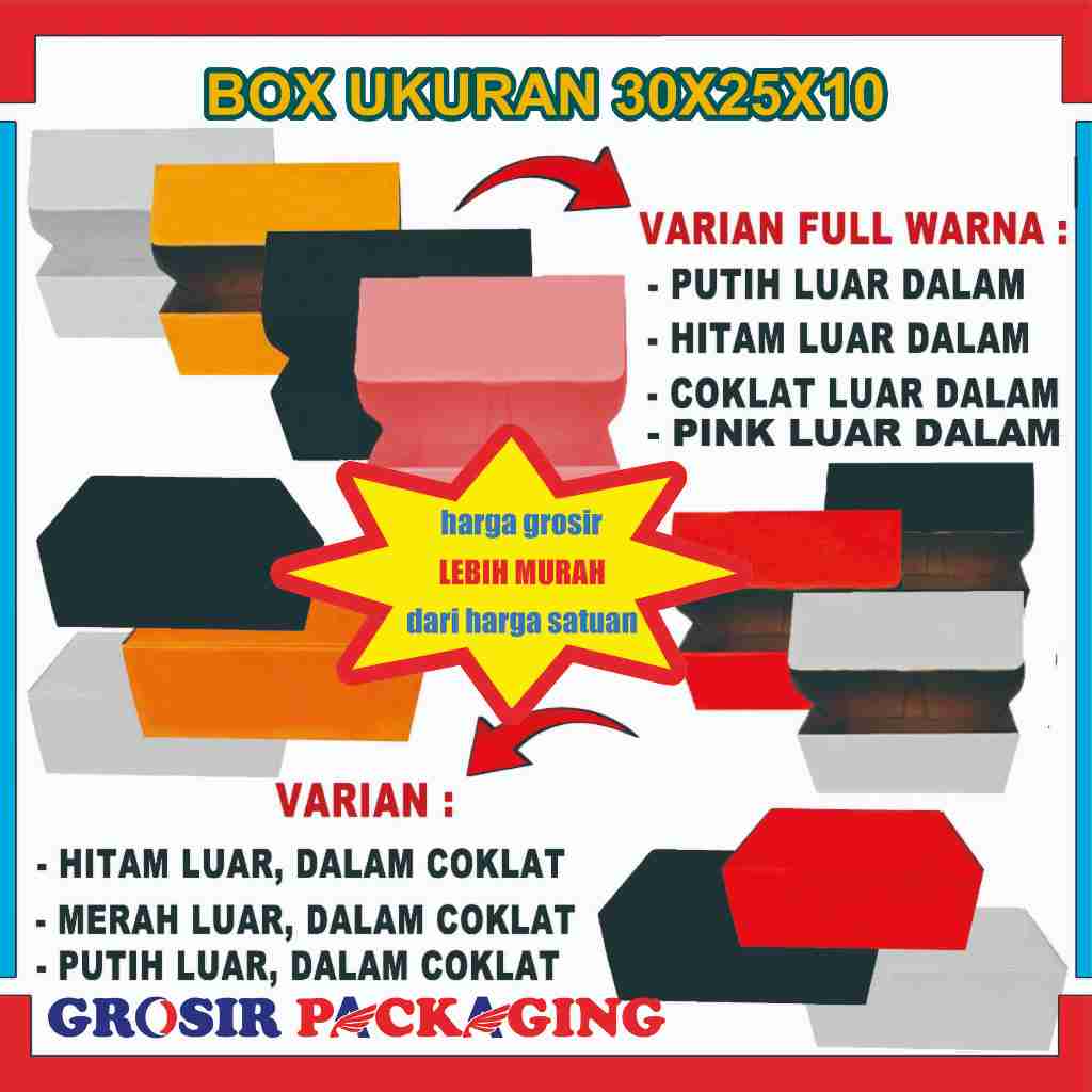 

Kardus 30x25x10 cm | Box Die Cut dan Easy Usage | Box Kue Tart | Box Aksesoris
