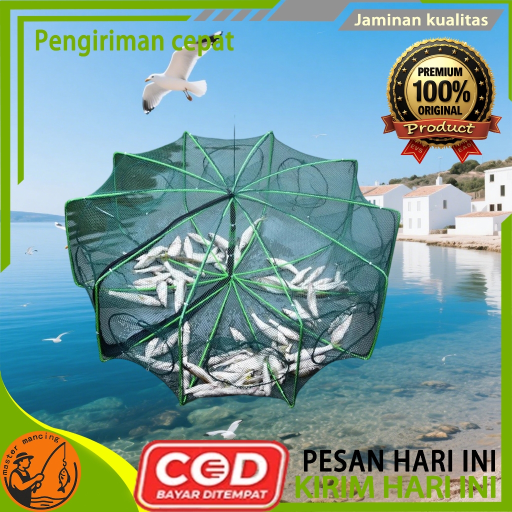 COD  Jaring ikan lipat perangkap ikan udang kepiting sungai danau laut peralatan memancing jaring ik