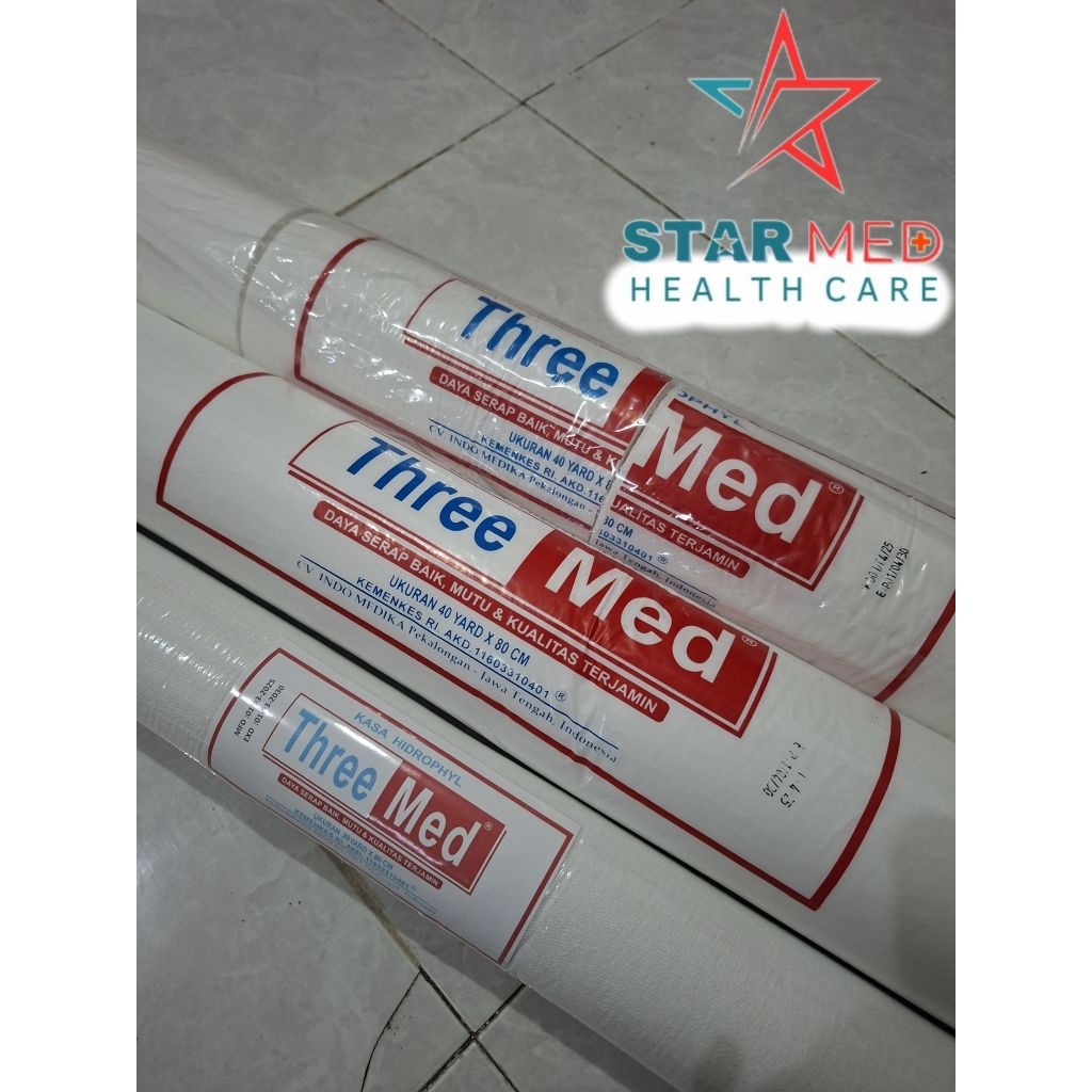 KASA PANJANG 20 YARD  40 YARD KASA POTONG 20 CM THREEMED KASA GULUNG HYDROFIL