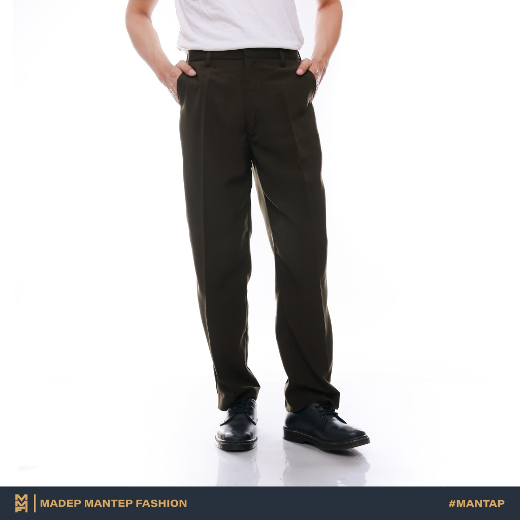Celana PDH Coklat Gelap Celana PDH POLRI POLISI SATPAM SECURITY Celana Panjang Bahan Formal MMF
