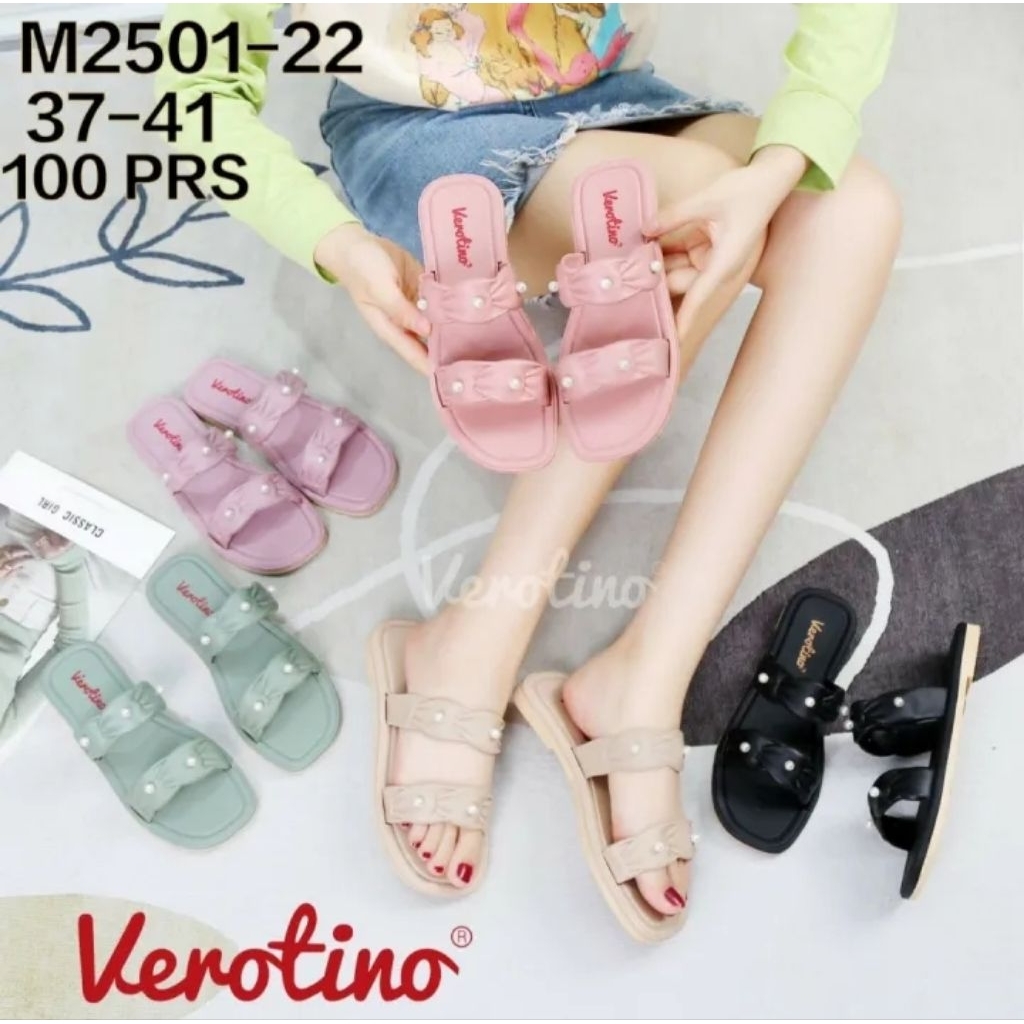 Sandal Selop jelly wanita tali kerut mutiara super empuk nyaman