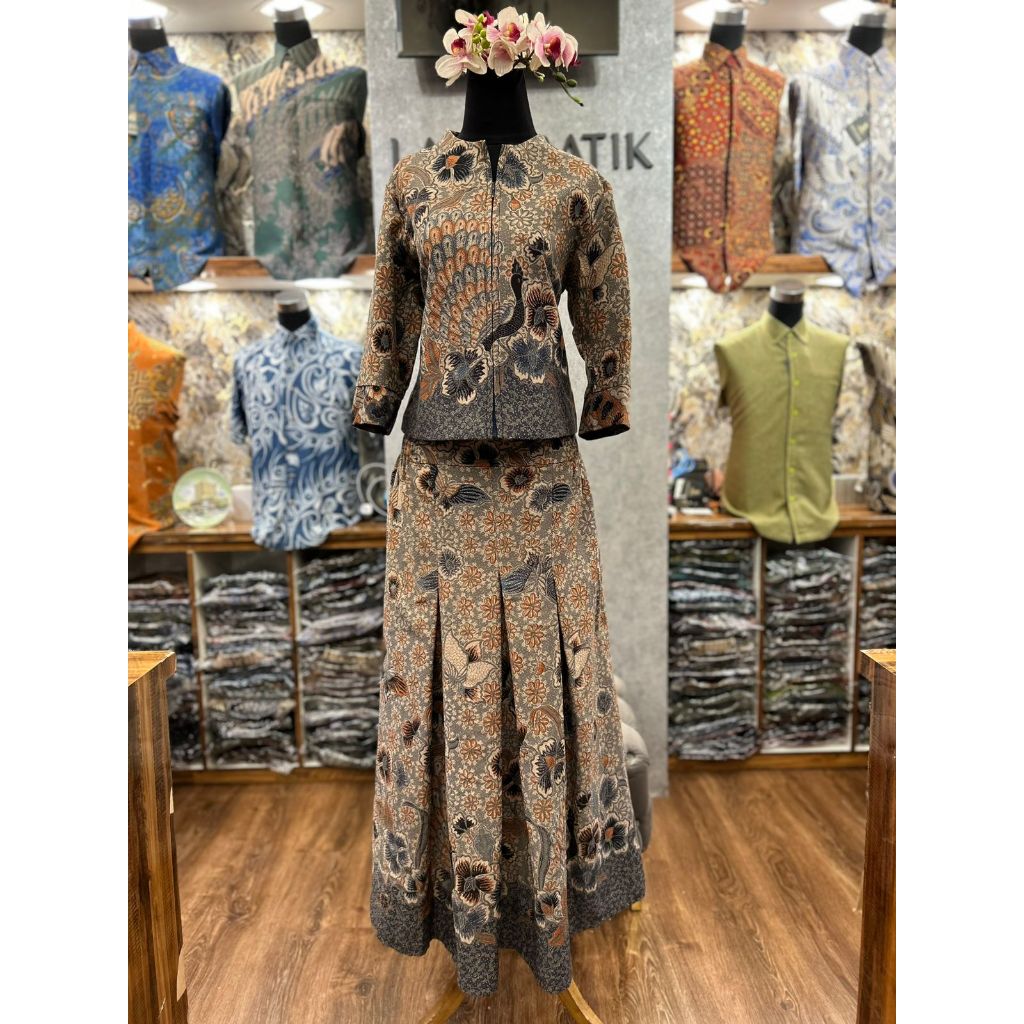 Lano Batik One Set - Stelan Blazer Batik Wanita - Outer Batik Wanita - Batik Dobby Premium