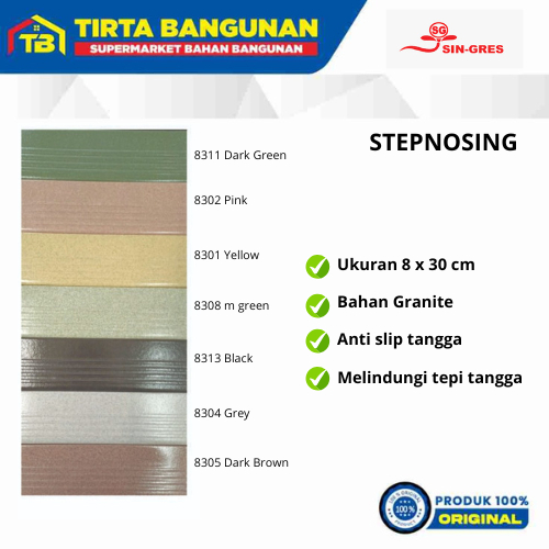 CUCI GUDANG SIN-GRES 8 X 30 CM STEPNOSING TANGGA GRANIT / ANTI SLIP TANGGA