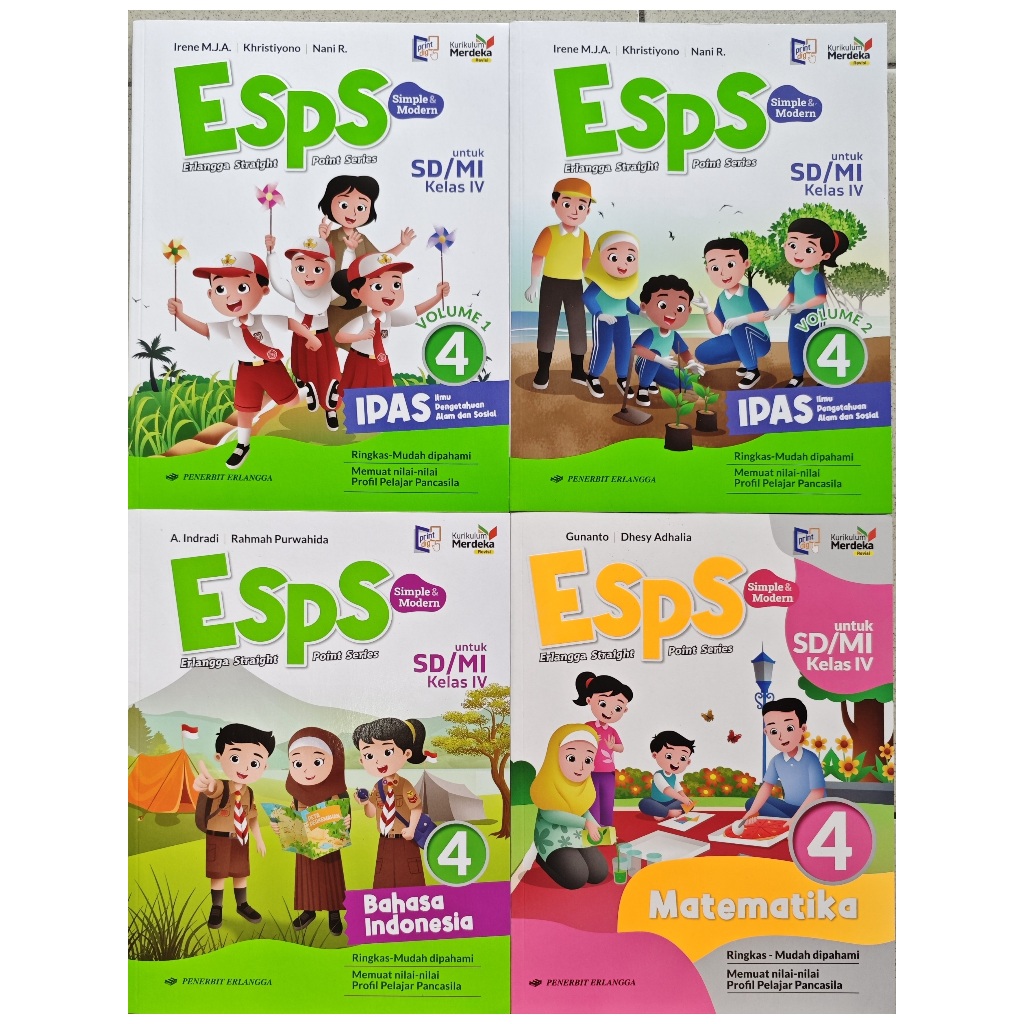ESPS BAHASA INDONESIA. IPAS Vol 1. IPAS Vol 2. MATEMATIKA, PENDIDIKAN PANCASILA KELAS 4 SD KURIKULUM