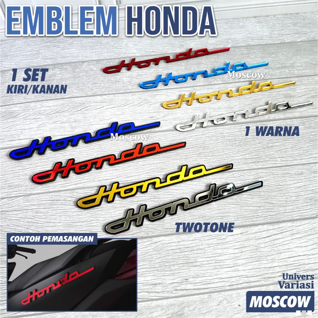 EMBLEM HONDA 3D HARGA 2 BIJI / DECAL TIMBUL HONDA LATIN ORIGINAL LOGO HONDA CLICK 125i 150i VARIO KA