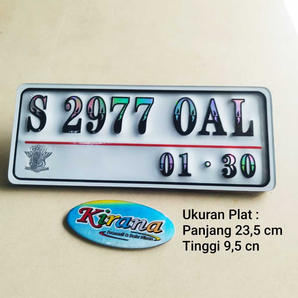 PLAT MOTOR AKRILIC ( SEPASANG ) UKURAN KECIL, BAUT TANAM, PLAT NOMER HOLOGAM, PLAT NOMOR CUSTOM