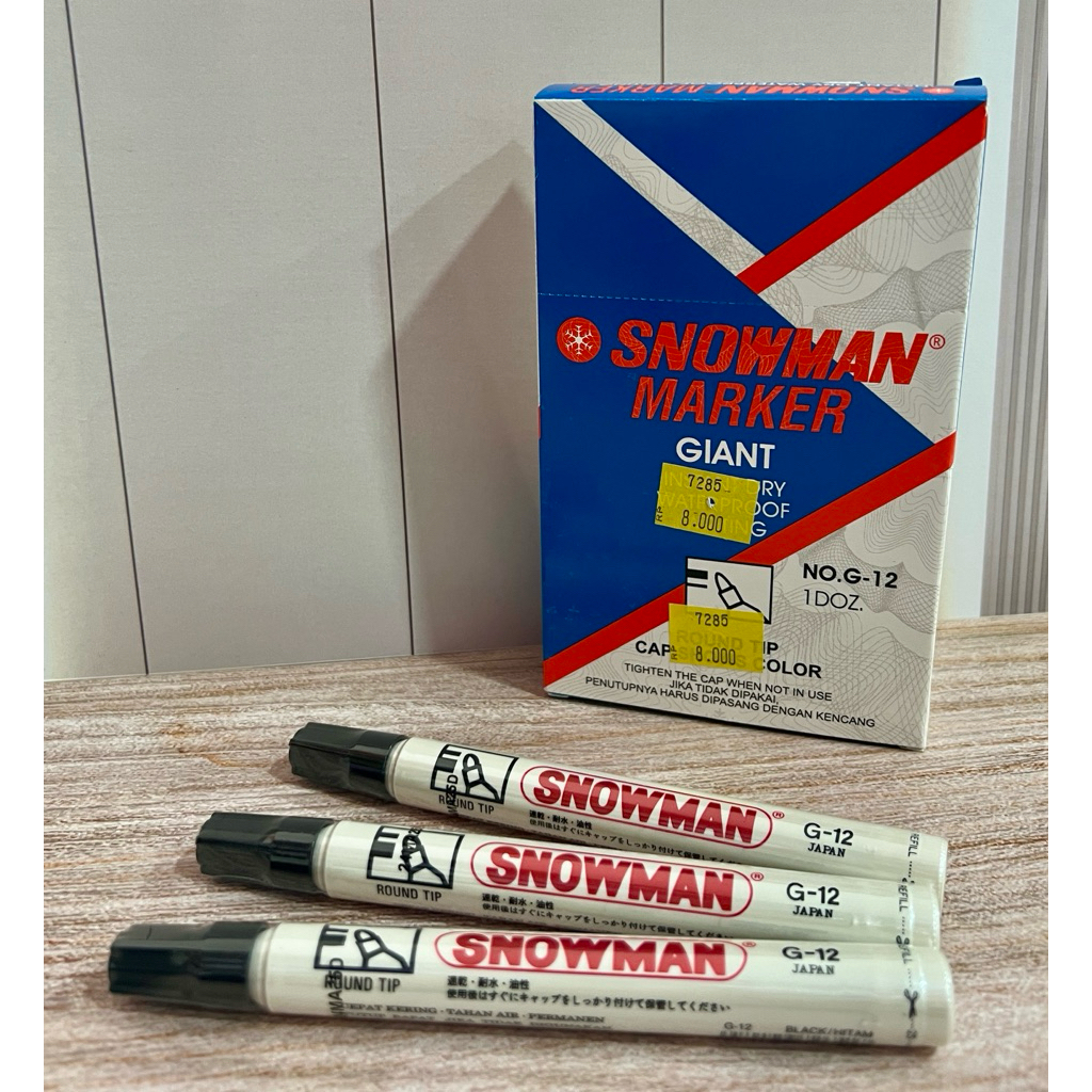 

Spidol Permanent Merk Snowman hitam/biru/merah