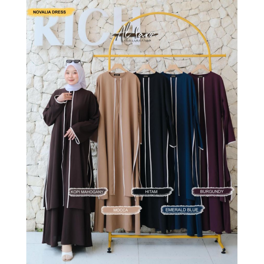 NOVALIA Dress Bahan Sabrina ORI by Al-Faro/ Novalia Dress Al-Faro Collection/ Gamis Novalia Dress by