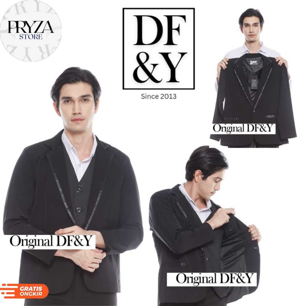 BIG SALE PRYZA Jas Blazer Pria Casual PUTIH POLOS Original DF&Y / Jas Blazer Kerja Kantor Formal /