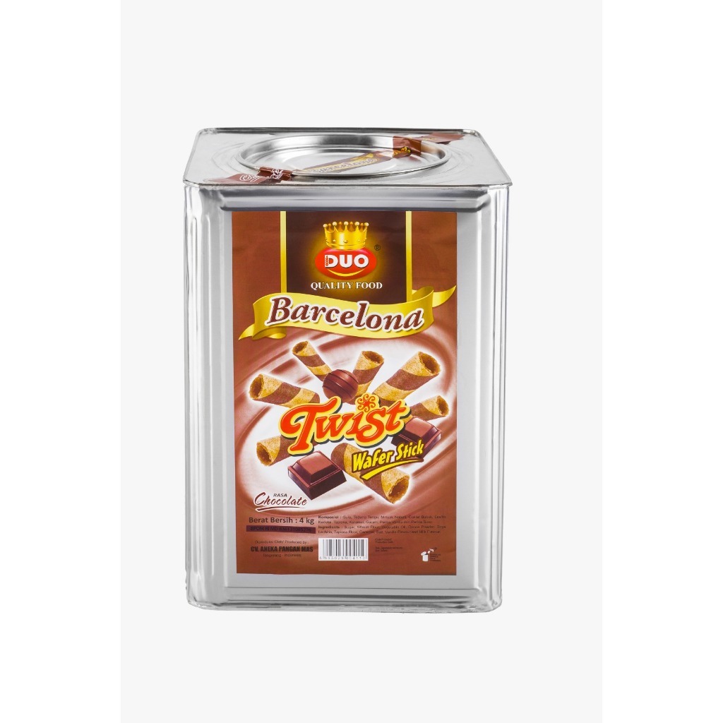 

Sehati Snack - Barcelona Box Wafer Roll/Wafer Stick Coklat Twist Cemilan Enak Renyah | 250gr, 500gr Ecer