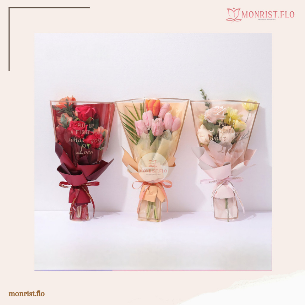 

Kertas Buket Instant / Plastik Multipack Bouquet Wrapping Cellophane Untuk Buket Bunga Uang