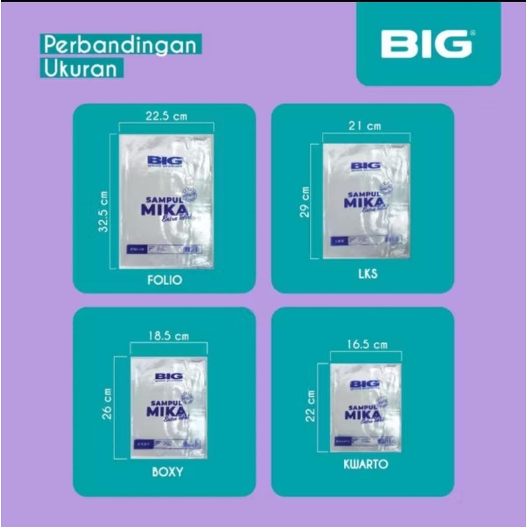 

BIG Sampul Buku Plastik mika OPP extra tebal/Kwarto,boxy,folio,lks