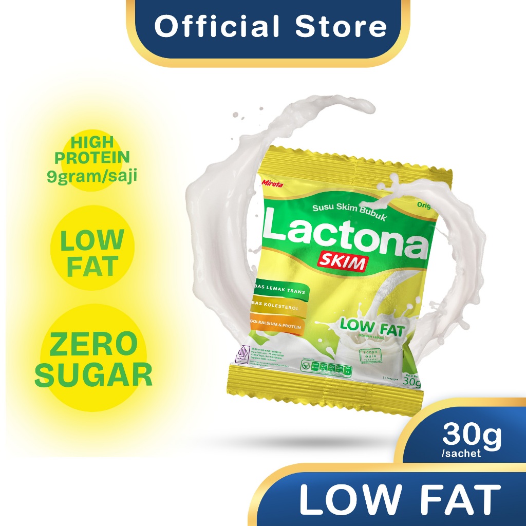 

Lactona Skim Low Fat Susu Nutrisi & Diet 10 Sachet (@30 Gram)