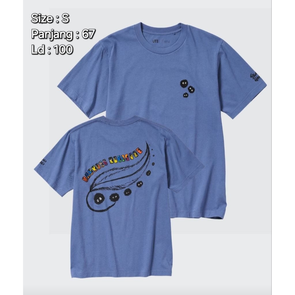 Kaos Tshirt Uniqlo UT x Studio Ghibli Bordir Logo.      preloved/second/vintage