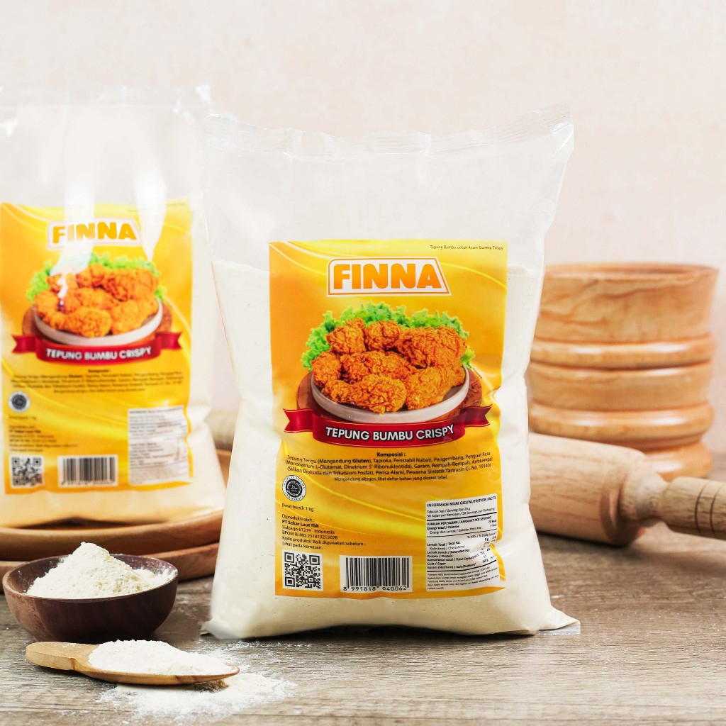 

Finna Tepung Bumbu Crispy 1KG Serbaguna Instan Ayam Crispy fried chicken kfc mcd Kentucky Geprek Renyah Terigu tapioka