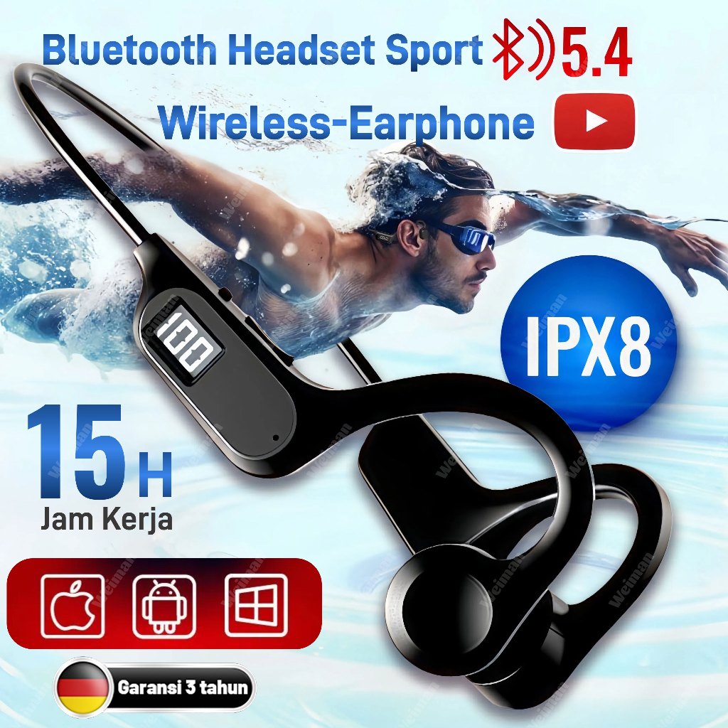 Konduksi Udara Headset Bluetooth Sport Open Ear Earphone / mp3 headset memory card / Earphone Blueto