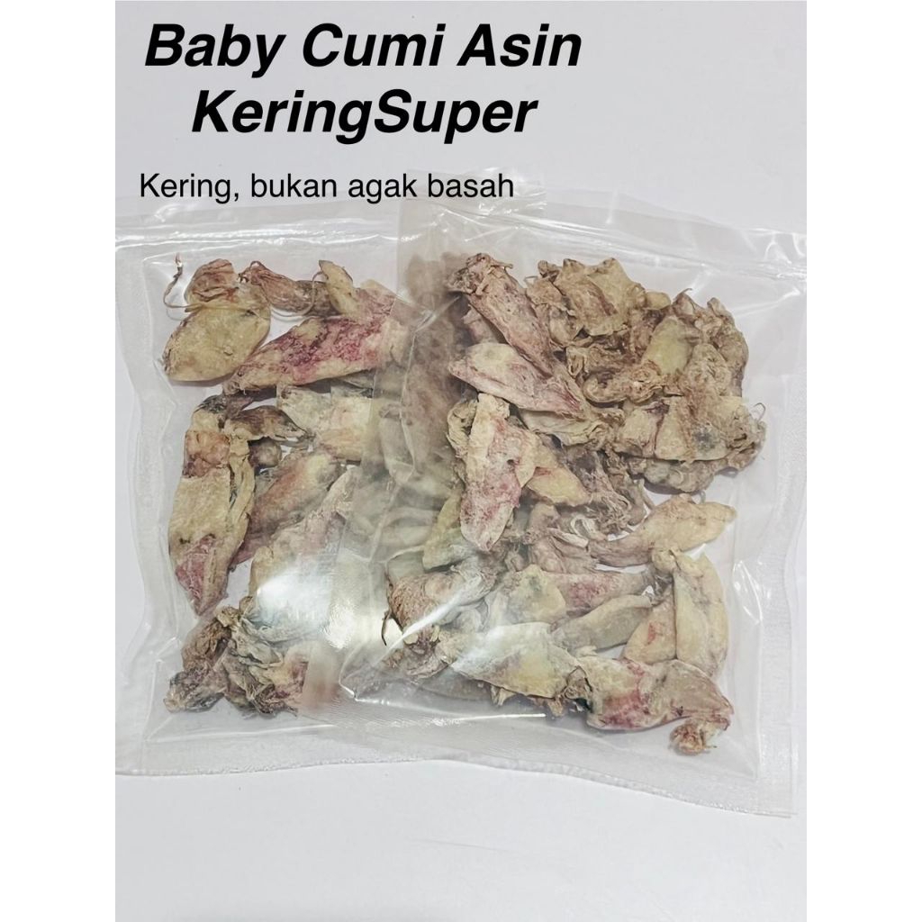 

BABY CUMI ASIN KERING SUPER 100 gr No Pengawet