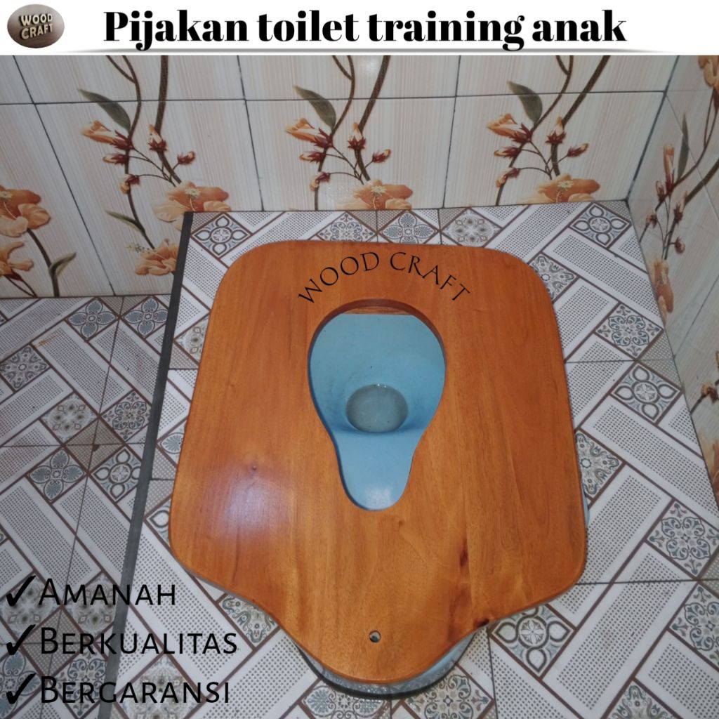 pijakan toilet anak papan WC kayu anak tatakan closet jongkok anak WC jongkok kayu portable