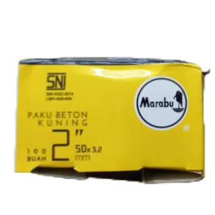 PAKU BETON  KUNING 2 INCH MARABU / 1 DUS ISI 50 PAKU BETON 5 CM