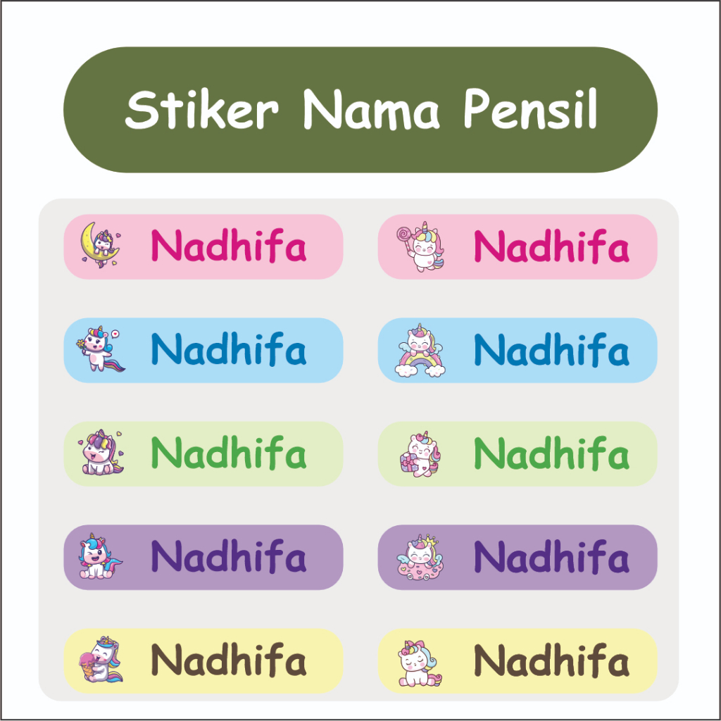 

stiker pensil nama anak | stiker pensil