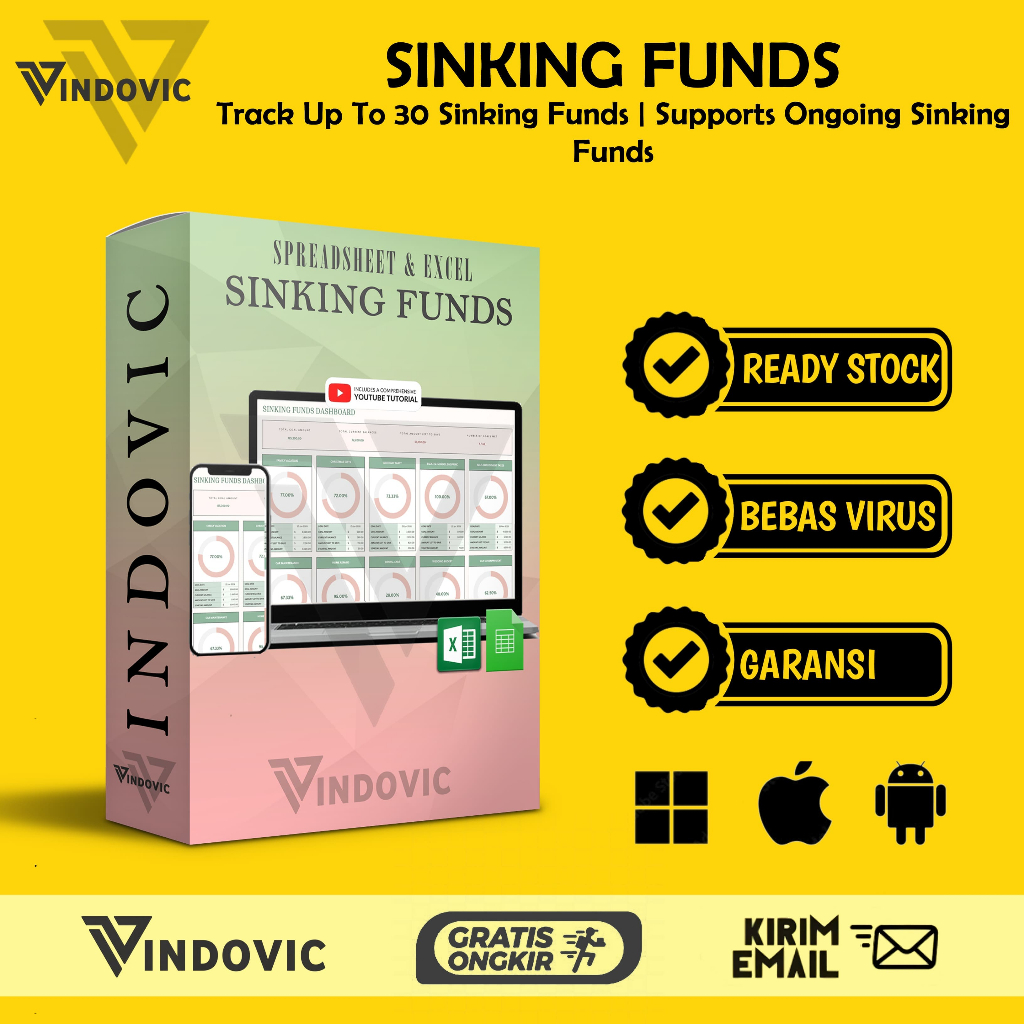 [T0237] Sinking Funds Tracker | Menabung & Savings Planner | Goal Tracker