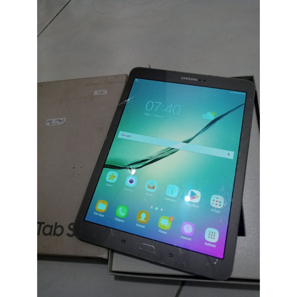 Second Samsung Tab S2 9.7" unit+dus resmi sein Normal Minus Layar Pucat