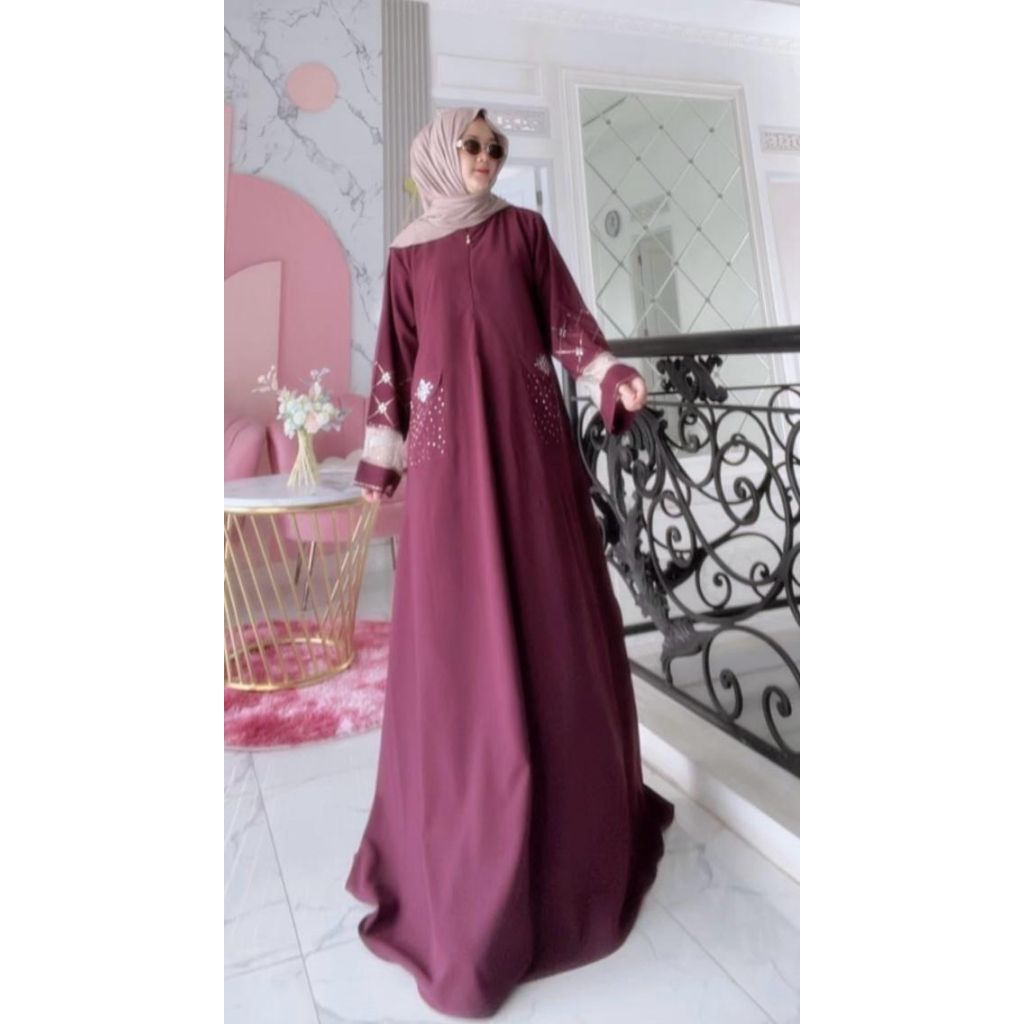 Gratis Ongkir Abaya Hitam Mewah Elegan Dewasa// Nawal Abaya Saku Standar Sampai Jumbo// Abaya Cantik
