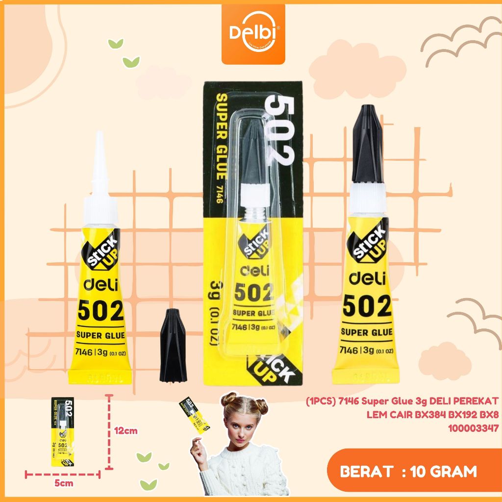 

Deli | Lem Super (Super Glue) 502 | 3 gram | (1PCS) 7146 SUPER GLUE 3G